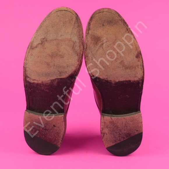 Frye Shoes Mens 9.5 D Brown Dress Burnished Cap Toe Double Monk Strap Oxfords - Picture 8 of 15